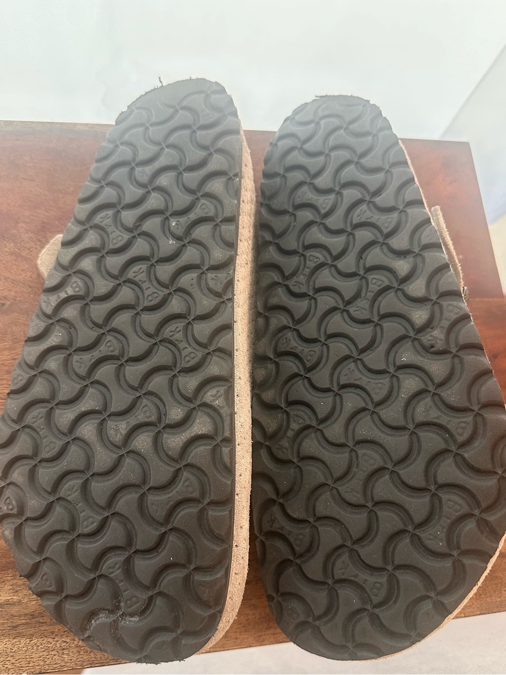 Birkenstock Boston Suede slip ons in Dotted Stone color - Picture 3 of 4